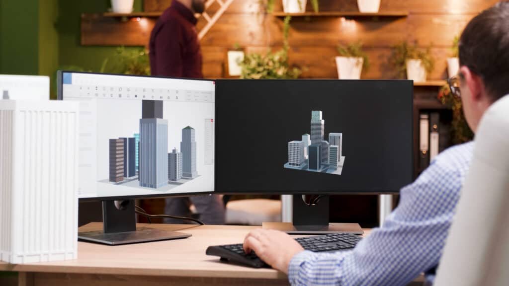 A lady, showcasing her product prototype in her desktop
